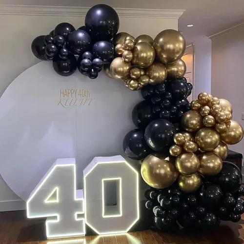 Vista 4 de Globos negros de 18 pulgadas, globos de látex para fiesta, paquete de 20 globos negros grandes y gruesos, globos redondos grandes de helio