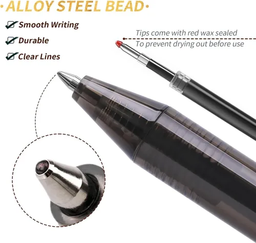 Vista 3 de Bolígrafos de Gel Negro a Granel, Juego de 60 Bolígrafos de Gel Negro Retráctiles, Punta Fina de 0.7mm, Escritura Suave y Sin Manchas para Oficina