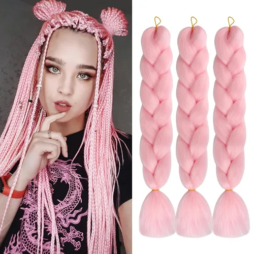 Vista 14 de Extensiones de cabello trenzado rubio (613#) trenzado sintético para ganchillo Box Twist para mujeres, 24 pulgadas, 3.53 oz/paquete