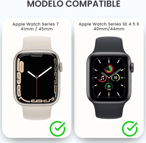 Vista 7 de Goton - Funda impermeable 3 en 1 para protector de pantalla de Apple Watch Negro