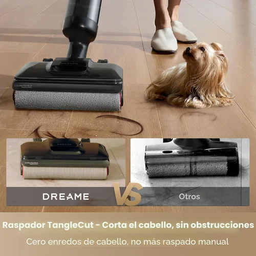 Vista 5 de DREAME H12 Pro Gen2 - Trapeador al vacío, aspiradora húmeda y seca de 0 enredos, aspiradora inalámbrica todo en uno para suelos duros, máquina