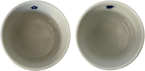 Vista 7 de Juego de 2 tazas de sake japonesas - Sakura y Monte Fuji Design, cerámica de color índigo, 3.9 onzas líquidas, para bebidas frías y calientes, taza