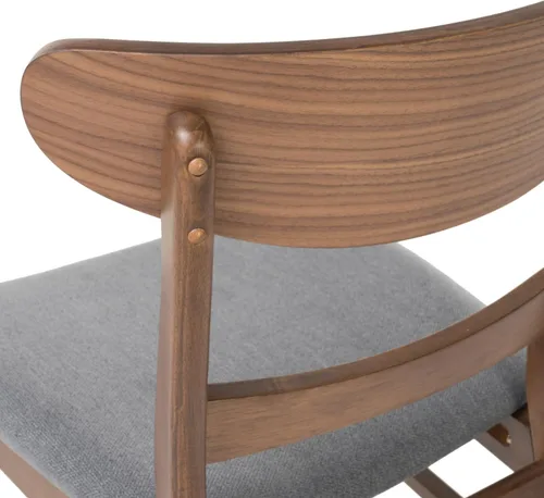 Vista 6 de Christopher Knight Home Idalia - Juego de comedor rectangular de patas curvas, juego de 5 piezas, nogal natural y gris oscuro