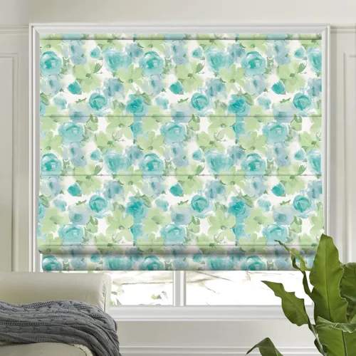 Vista 11 de LETAU Persianas romanas opacas sin cordón, sin cordón, hechas a pedido, con forro de flores, persianas para ventanas, puertas, puertas francesas