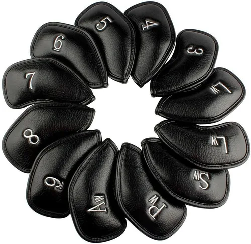 Vista 8 de CRAFTSMAN GOLF 12 piezas o 1 pieza de fundas protectoras de cuero sintético para cabezas de palos de golf, compatibles con todas las marcas