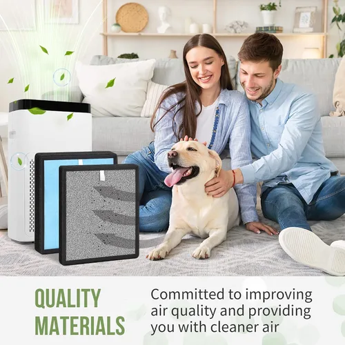 Vista 7 de Filtro de repuesto HJ-H23 compatible con Hejiko HJ-H23 Air Pu-rifier, combina con el modelo No. HJ-H23-RF, 2 juegos de filtros HJ-H23 extraíbles que