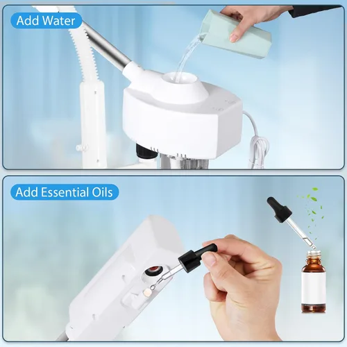 Vista 5 de 2 en 1 vapor facial 5X lámpara de aumento - Máquina de spa de ozono caliente, salón de cara de niebla equipo de cuidado de la piel de belleza