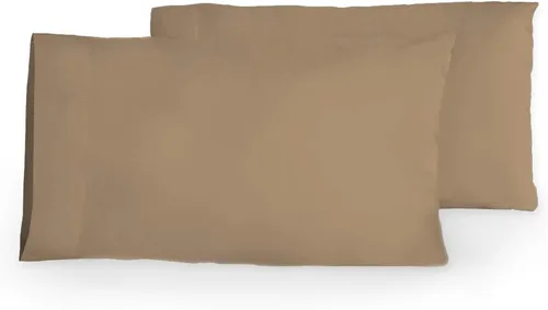 Vista 6 de AB Lifestyles Par de fundas de almohada tamaño estándar camello 21x30 100% algodón