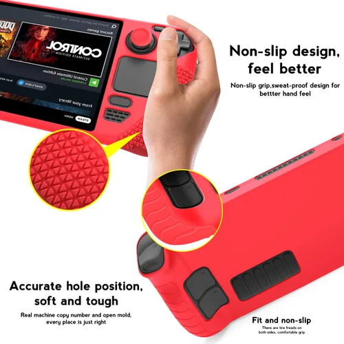Vista 5 de PAKESI Protective Case for Steam Deck 2022 Release, Anti-Slip Soft Silicone Shockproof Protective Cover,Ergonomic Grip Case Console,Individuality
