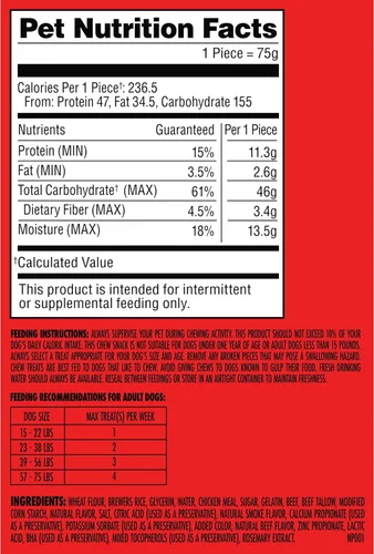 Vista 7 de Milk-Bone - Masticadores de confort, golosinas para perros sin piel cruda con textura masticable única y carne de vacuno real, 3 masticables