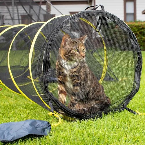 Vista 7 de Outback Jack Cerca exterior para gatos de casa (tienda de campaña portátil, tienda de campaña al aire libre, túnel y casa de juego) Carpas