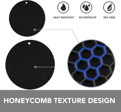 Vista 2 de Joyhalo Salvamanteles para platos calientes, almohadillas calientes para cocina, soportes de silicona para ollas y sartenes calientes, alfombrillas