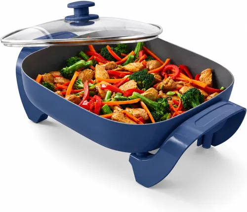 Vista 10 de GreenLife - Sartén eléctrica antiadherente de 12 pulgadas con tapa de Turquesa