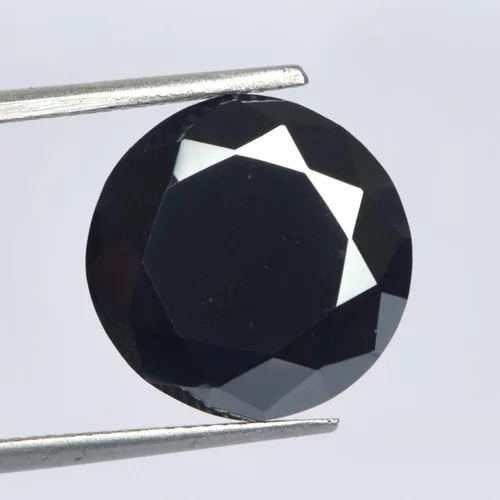 Vista 2 de GEMHUB AAA++ Grado negro Moissanita diamante certificado huevo redondo corte negro moissanita diamante suelto piedra preciosa, Piedra, moissanita