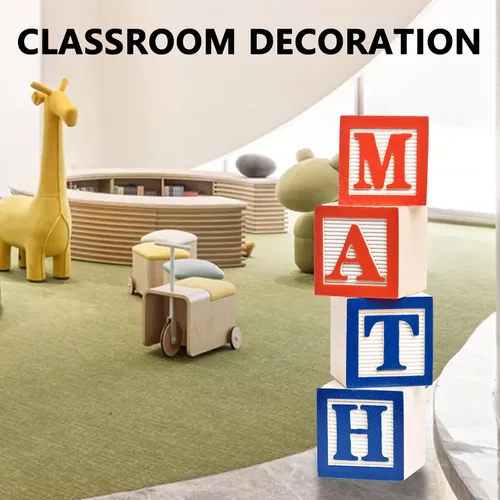 Vista 5 de Letras de madera doradas 3D de 4 pulgadas, alfabeto de madera sin terminar para tablero de cartas, decoración de pared, bricolaje, pintado