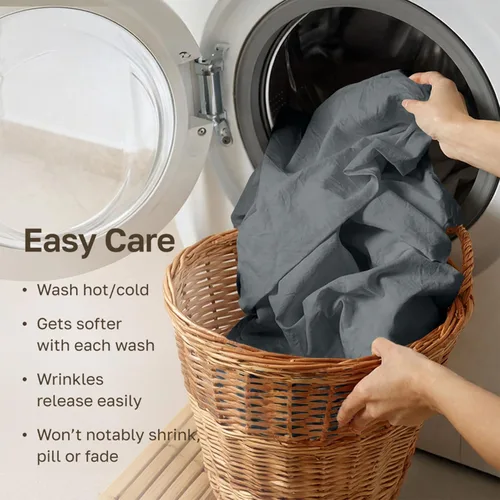 Vista 24 de California Design Den Sábanas de Algodón Egipcio 100%, Juego de Sábanas de Lujo Auténtico Certificado Tamaño Full con Bolsillo Profundo, Satén Suave
