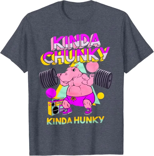 Vista 100 de Kinda Chunky Kinda Hunky, camiseta de gimnasio para culturismo, Negro