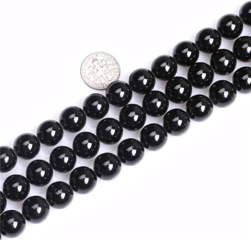 Vista 20 de JOE FOREMAN Cuentas de turmalina negra para hacer joyas, piedras preciosas naturales, semipreciosas, 0.079 in, redondas, facetadas de 15 pulgadas