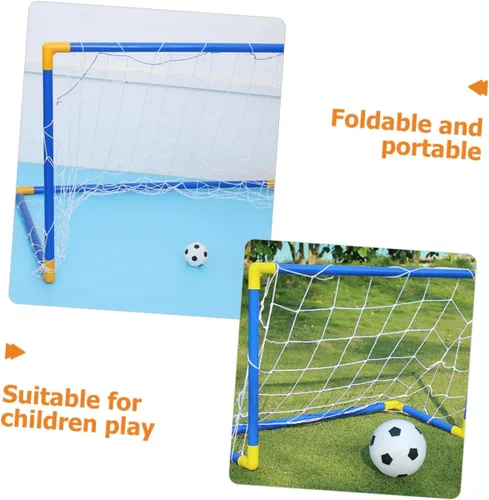 Vista 8 de Outanaya Portería de fútbol plegable portátil de plástico Mini puerta de fútbol para entrenamiento interior al aire libre Red plegable ligera
