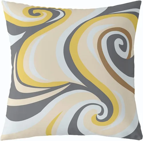 Vista 39 de Funda de almohada moderna con estampado de líneas geométricas de doble cara de 16 x 16 pulgadas, funda de almohada cuadrada suave con remolinos