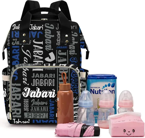 Vista 9 de Bolsos de bebé de encargo del muchacho del nombre, mochila Negro 01