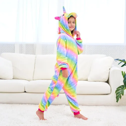 Vista 3 de FZOSM Lindo disfraz de unicornio para niñas, disfraz de Halloween y cosplay