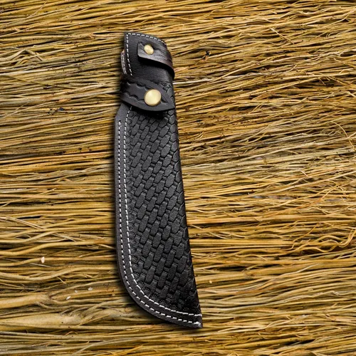 Vista 5 de Hulara Genuine Leather Knife Sheath – Handmade Leather Knive Holder with Belt Loop, Fits 4-10" Blade – Fixed Blade Knife Sheaths, Knifes Scabbard