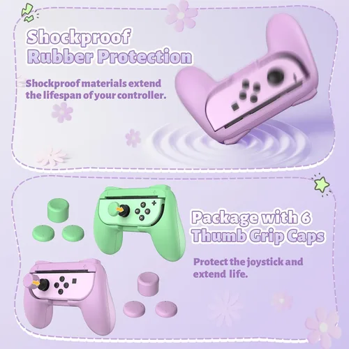 Vista 62 de FASTSNAIL Grips Compatible with Nintendo Switch for Joy Con & OLED Model for Joycon, Wear-resistant Handle Kit Compatible with Joy Cons Controllers