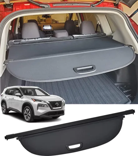 Vista 10 de cubierta retráctil para baúl trasero compatible con Nissan Rogue SV S SL 2014-2019 2020, protector de seguridad, pantalla de sombra, cubierta