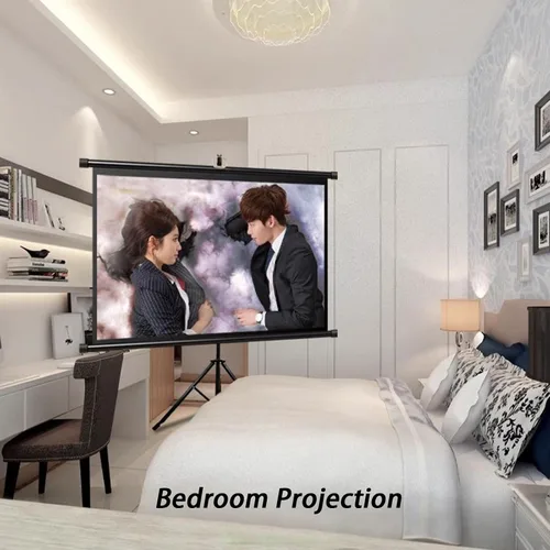 Vista 6 de Portable HD Projector Screen With Tripod Stand, Tripod Projector Screen, Adjustable Screen Height, Lightweight Carry, 60/72-inch Aspect Ratio 16:9