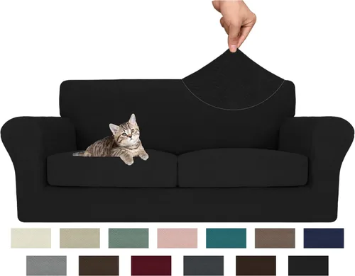 Vista 67 de MAXIJIN 2 piezas de fundas para silla con brazos, funda para silla de sofá para sala de estar, funda elástica para perros para una silla con 1 cojín