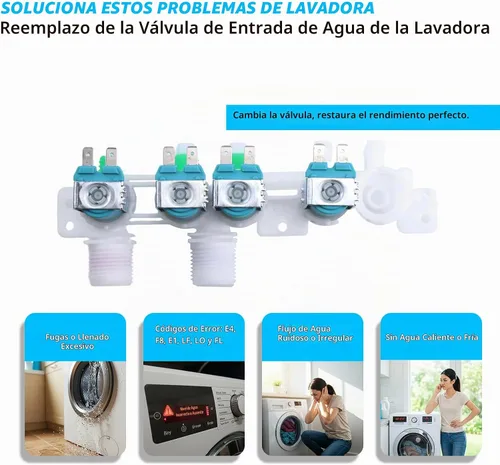 Vista 6 de DC97-15459H Válvula de entrada de agua de lavadora WA45M7050AW/A4