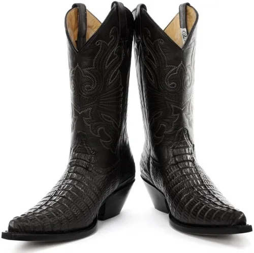 Vista 2 de Grinders Carolina Negro Croc Mens Western Cowboy Botas