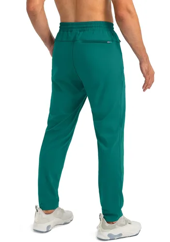 Vista 3 de G Gradual Pantalones deportivos para hombre con bolsillos con cremallera, pantalones deportivos cónicos para entrenamiento, correr, correr