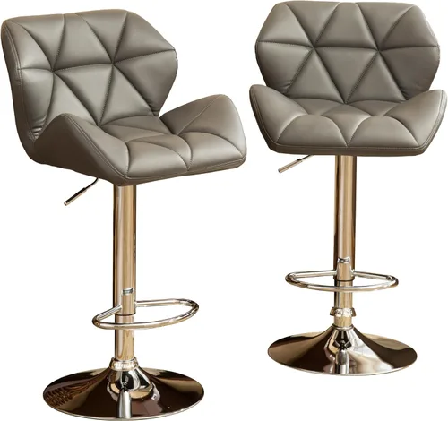 Vista 12 de Roundhill Furniture PC190BK Glasgow taburetes de bar con altura ajustable, Metal, Negro