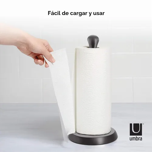 Vista 5 de Umbra Tug - Portarrollos de papel toalla moderno de una mano, negro