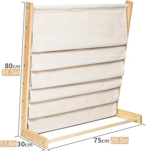 Vista 3 de Sling - Estantería para libros para niños, color beige natural (beige, ancho: 29.5 in)