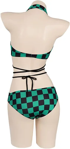 Vista 3 de BAKUGOU Tanjiro - Traje de baño para mujer, Tanjiro Nezuko, traje de baño Kimetsu No Yaiba, traje de baño Demon Slayer Giyuu