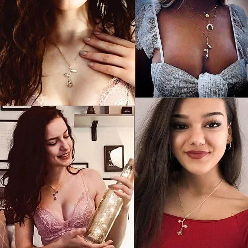 Vista 2 de Collar de flor de rosa bañado en oro de 18 quilates, joyería de plata para mujeres y niñas