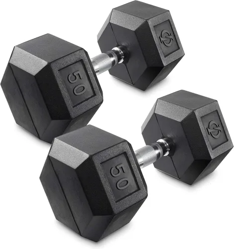 Vista 8 de Philosophy Gym Mancuernas hexagonales con revestimiento de goma, pares