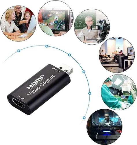 Vista 9 de SLAJOY Tarjetas de captura de Audio y Video mejoradas, tarjeta de captura de 1080p 60fps, USB de Ultra alta velocidad para Video juegos, transmisión