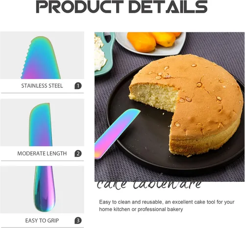 Vista 9 de SHERCHPRY Juego de cuchillos para tartas: servidor de pastel de acero inoxidable cortador de postre espátula herramienta de corte para pizza