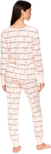 Vista 3 de bebe Conjunto de camisa de manga larga para mujer y pantalones de pijama ajustados para descansar