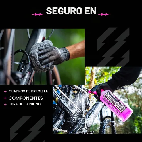 Vista 4 de Muc-Off Nano Tech - Limpiador de bicicletas de 1 litro Fórmula biodegradable, seguro en fibra de carbono y todas las superficies Rompe
