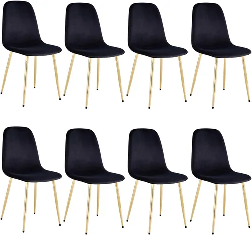 Vista 11 de gopop Juego de 4 sillas de comedor, modernas sillas de comedor de cocina, sillas laterales tapizadas para comedor en piel sintética, respaldos