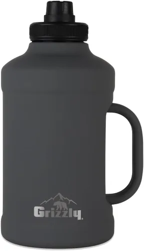 Vista 10 de Grizzly Juggy - Botella de agua de 64 onzas, mango resistente, opaco Blackout