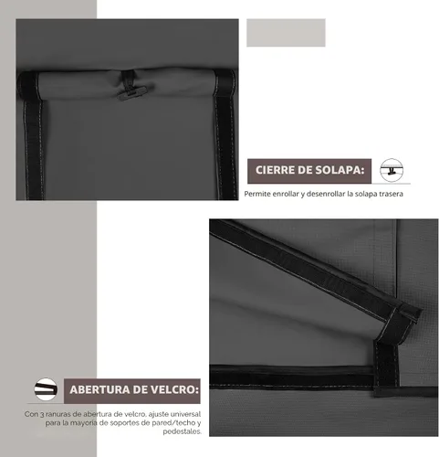 Vista 5 de ULTCOVER Funda impermeable para televisores de exterior de pantalla plana de 28 a 32 pulgadas, cubre también los elementos de montaje y los Negro