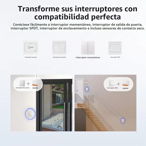 Vista 5 de SONOFF MINIR4 10A Interruptor de luz inteligente WiFi extremo inalámbrico, módulo universal DIY para solución de automatización del hogar