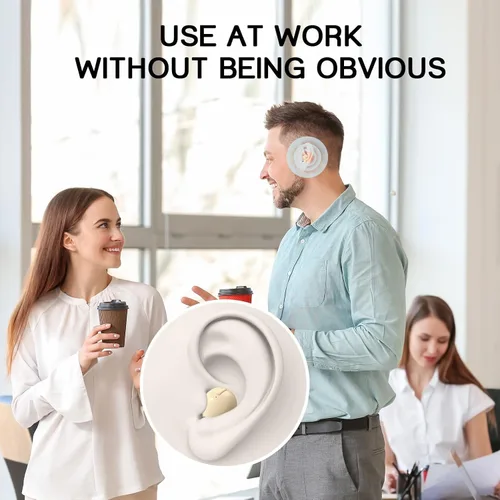 Vista 3 de Auriculares invisibles para dormir, auriculares Bluetooth más pequeños, mini auriculares inalámbricos discretos, auriculares Bluetooth pequeños