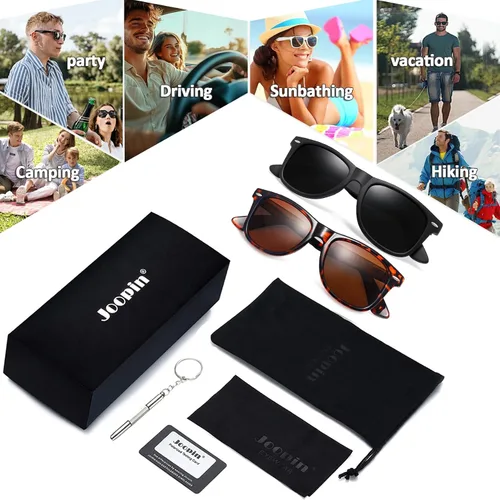 Vista 6 de Joopin Gafas de sol cuadradas polarizadas con protección UV para hombre y mujer